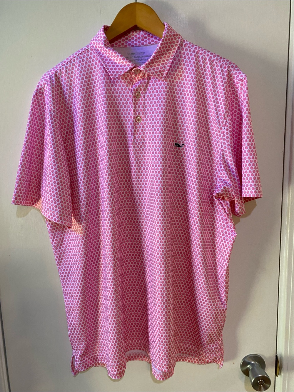 Vineyard Vines Pink Microdot Short-Sleeve Polo